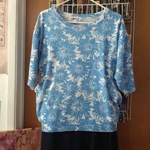 Cornflower blue & white floral knitted top BUNDLE FOR HALF PRICE